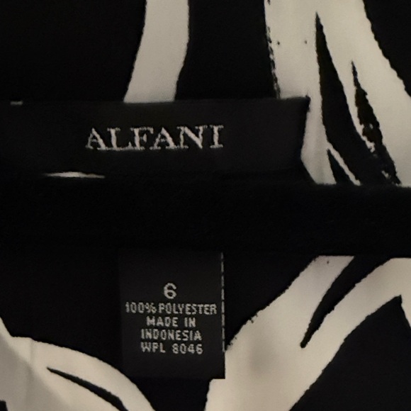 Alfani Black and White Abstract Midi Dress - Picture 2 of 6